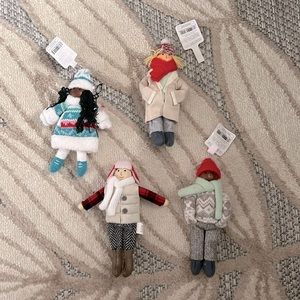 Fabric person christmas ornament set | 4pcs